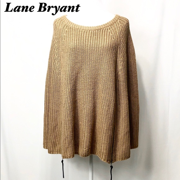 Lane Bryant Jackets & Blazers - Lane bryant Cape Tan Sweater Zipper Detail 14/20